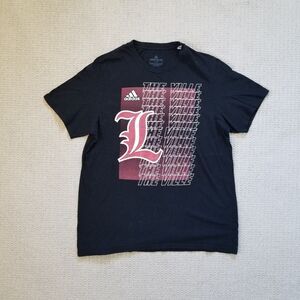 Louisville Cardinals T-Shirt Unisex Black Size Large THE VILLE Adidas Amplifier